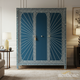 Blue Decorative Armoire Cabinet | Luxury Handmade Wardrobe