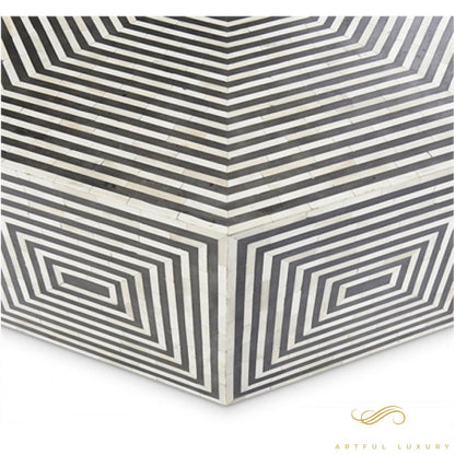 Luxury Bone Inlay Hexagonal Coffee Table | Luxury Handmade Coffee Table