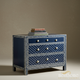 Handcrafted Navy Blue Bone Inlay Chest of Drawers | Luxury Handmade Chest of Drawer