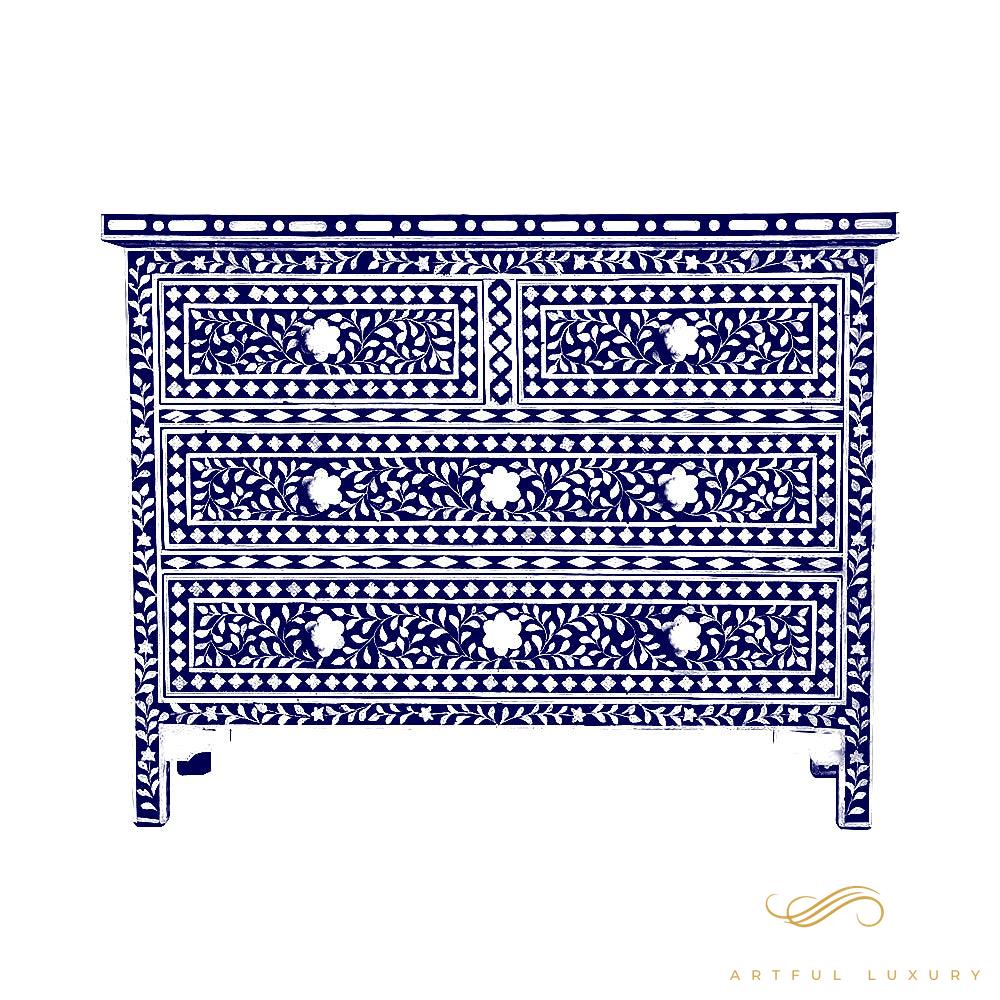 4 Drawer Dresser Mother of Pearl Inlay | Luxury Handmade Dresser