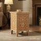 Elegant Damask Patterned Side Table | Luxury Handmade Side Table