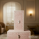 Pink Chevron Pattern Bone Inlay Jewelry Box | Luxury Handmade Cabinet