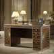 Elegant Wooden Office Desk with Intricate Inlay Design | Luxury Handmade Desk