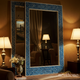 Elegant Blue Patterned Floor Mirror | Luxury Handmade Mirror
