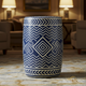 Blue and White Decorative Ceramic Garden Stool | Luxury Handmade Stool