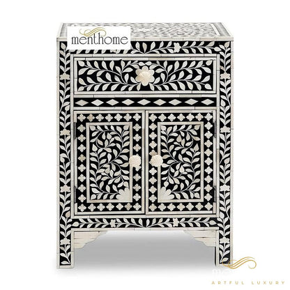 Handmade Bedside Table Handmade Design Bone inlay Commode, Bone Inlay Drawer, Bone Inlay Furniture Pattern Furniture Handmade Wooden Table | Luxury Handmade Bedside Table