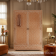Decorative Two-Door Wardrobe with Carved Leaf Pattern | Luxury Handmade Wardrobe