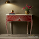 Vintage Red and White Sunburst Console Table | Luxury Handmade Console