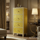 Yellow Hexagon Patterned Chest with Four Drawers | Luxury Handmade Tallboy