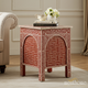 Red and White Moroccan Pattern Cabinet | Luxury Handmade Side Table