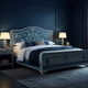 Luxury Greek Key Patterned Upholstered Bed