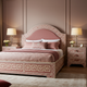 Luxury Greek Key Pattern King Bed with Matching Nightstands