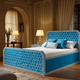 Luxury Blue Inlaid Bed Frame
