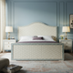 Elegant Hexagon Pattern Upholstered Bed with Matching Nightstands
