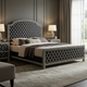 Luxury Black and White Patterned Upholstered Bed