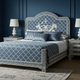 Luxury Handcrafted Blue Bone Inlay King Bed