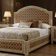 Luxury Brown and Ivory Inlaid Queen Bed