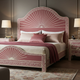 Sunburst Hand-Painted King Bed with Matching Nightstands