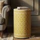 Golden Damask Pattern Drum Table | Luxury Handmade Side Table