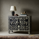 Black Floral Inlay Chest of Drawers | Luxury Handmade Chest of Drawer
