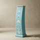 Blue Floral Curved Pedestal Stand | Luxury Handmade Tallboy