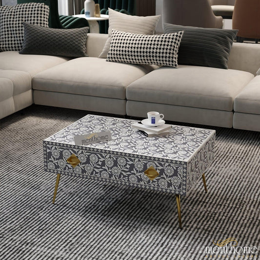 Handmade resin Inlay Wood Modern Coffee Table Furniture | Luxury Handmade Coffee Table