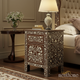 Ornate Inlaid Wooden Bedside Table | Luxury Handmade Bedside Table