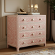 Hand-Painted Pink Floral Wooden Chest of Drawers | Luxury Handmade Chest of Drawer