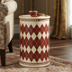 Elegant Harlequin Patterned Drum Table | Luxury Handmade Side Table