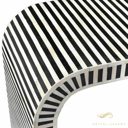 Bone Inlay Waterfall Coffee Table | Antique Design | 40WX40DX17H | Luxury Handmade Coffee Table