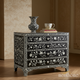 Elegant Black and White Floral Inlay Chest of Drawers | Luxury Handmade Chest of Drawer