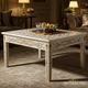 Elegant Floral Inlay Square Coffee Table | Luxury Handmade Coffee Table