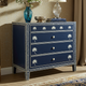 Navy Blue Hand-Painted Floral Chest of Drawers | Luxury Handmade Chest of Drawer