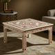 Handcrafted Square Inlay Coffee Table with Floral Pattern | Luxury Handmade Coffee Table