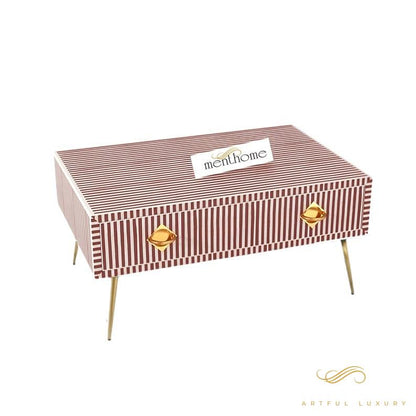 Handmade resin Inlay Modern Striped Pattern Coffee Table | Luxury Handmade Coffee Table