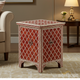 Handcrafted Inlaid Wooden Side Table with Intricate Geometric Patterns | Luxury Handmade Side Table