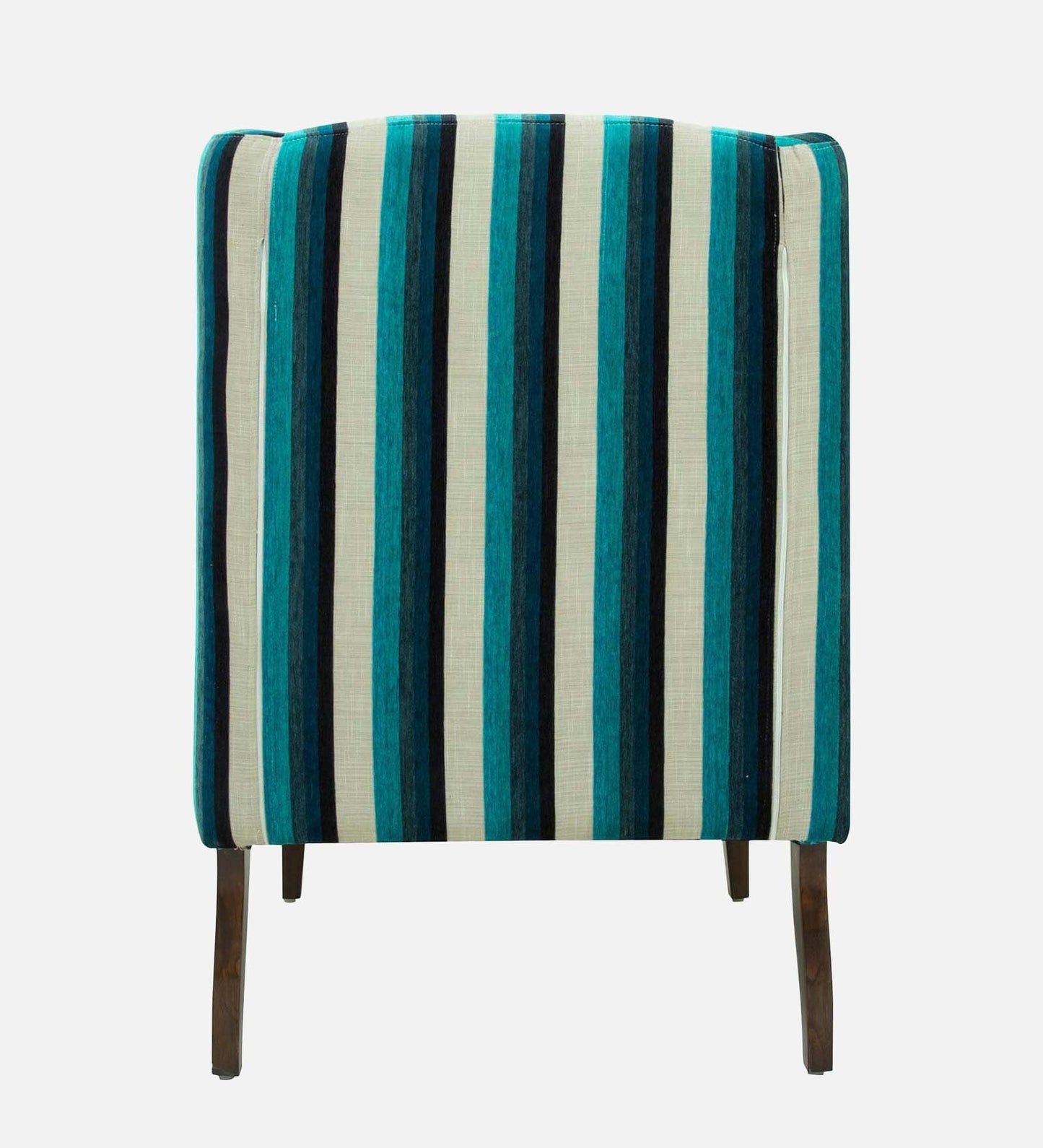 Fabric Wing Chair In Blue Stripes Colour