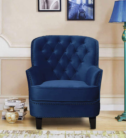 Lounge Chair in Sapphire Blue Colour,