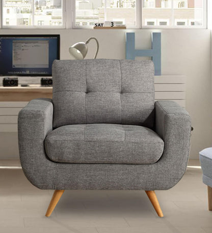 Fabric Lounge Chair in Grey Colour,