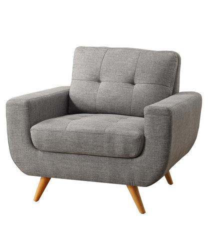 Fabric Lounge Chair in Grey Colour,