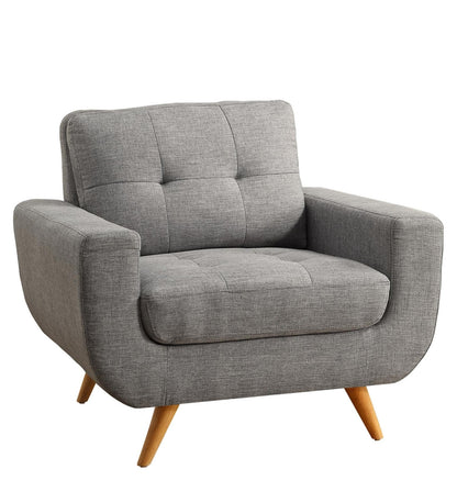 Fabric Lounge Chair in Grey Colour,