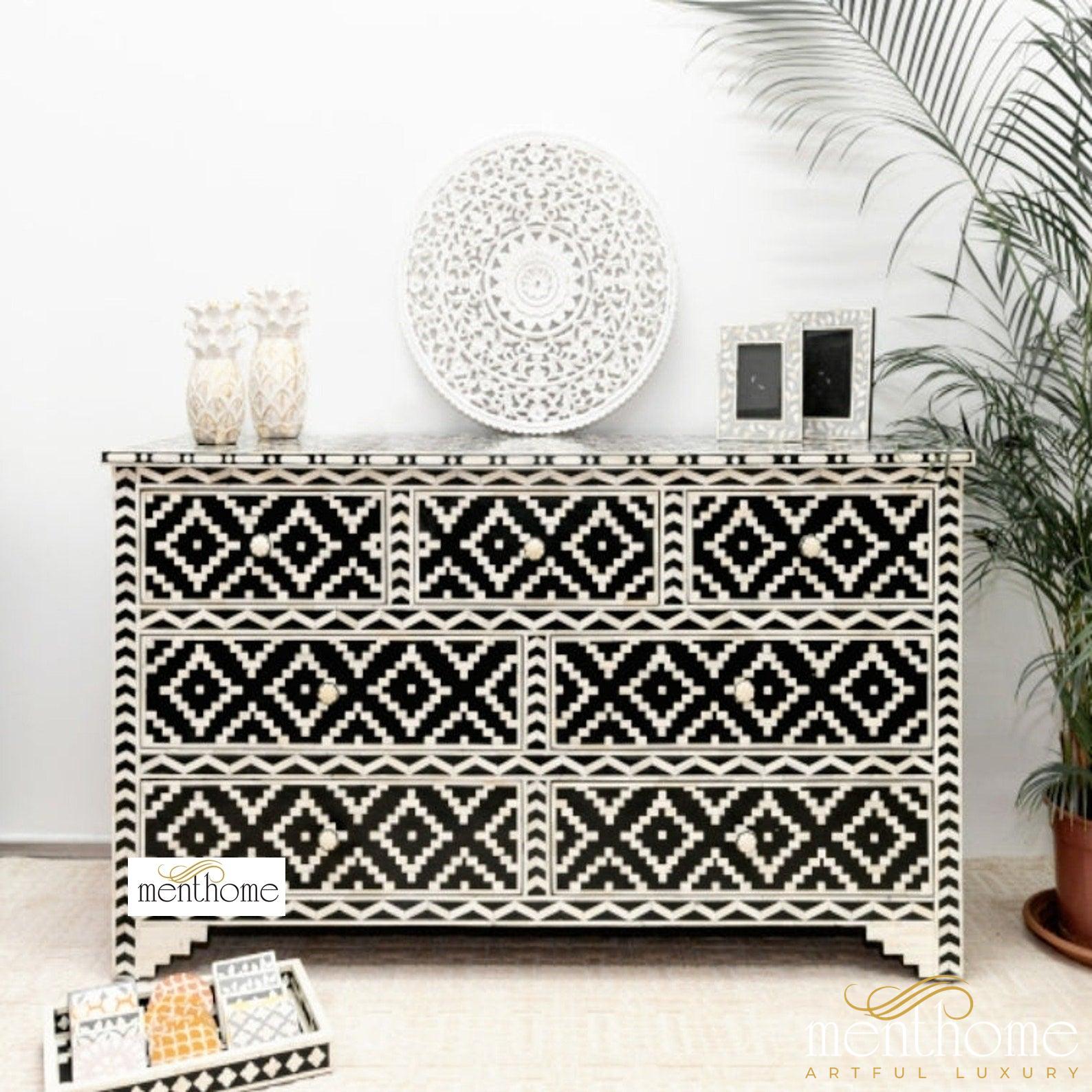 Bone Inlay dresser Handmade Design Bone inlay Wooden for Home Decorative Cabinet | Luxury Handmade Cabinet