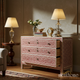 Handcrafted Inlay Wooden Dresser with Floral Pattern | Luxury Handmade Dresser