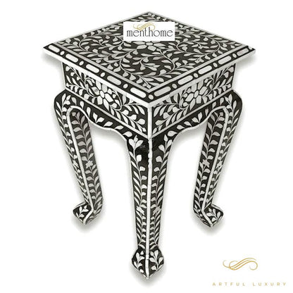 Modern Design Stool Handmade Bone Inlay | Luxury Handmade Stool