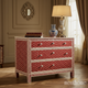 Vintage Red Honeycomb Patterned Chest of Drawers