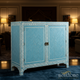 Blue Bone Inlay Two-Door Cabinet | Luxury Handmade Cabinet