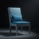Inlay Chevron Pattern Accent Chair | Luxury Handmade Chair