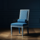 Luxury Blue Inlay Chair with Chevron Pattern | Luxury Handmade Chair