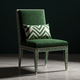 Inlay Chair with Leaf Motif and Velvet Upholstery | Luxury Handmade Chair