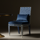 Inlay Chair with Blue Velvet Upholstery | Luxury Handmade Chair